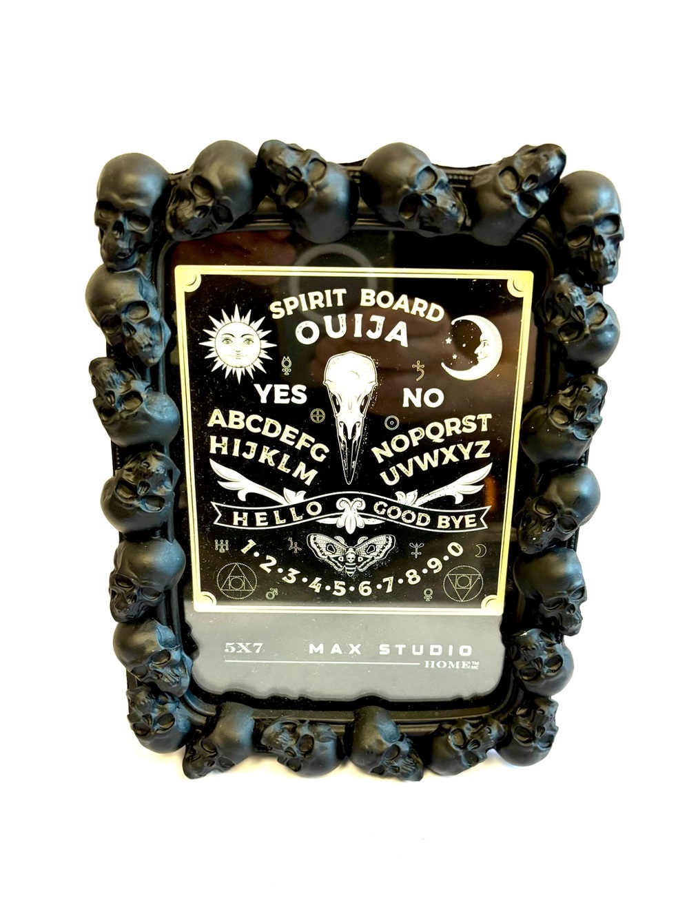 Goth Inspired Matte Black Skull Heads Picture Frame 5 x 7 Max Studio F561022